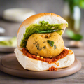 Vada Pav with Hari Chutney