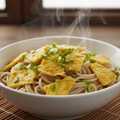 PREPARE NOODLES WITH SMALL PIECES OF OMELLETE