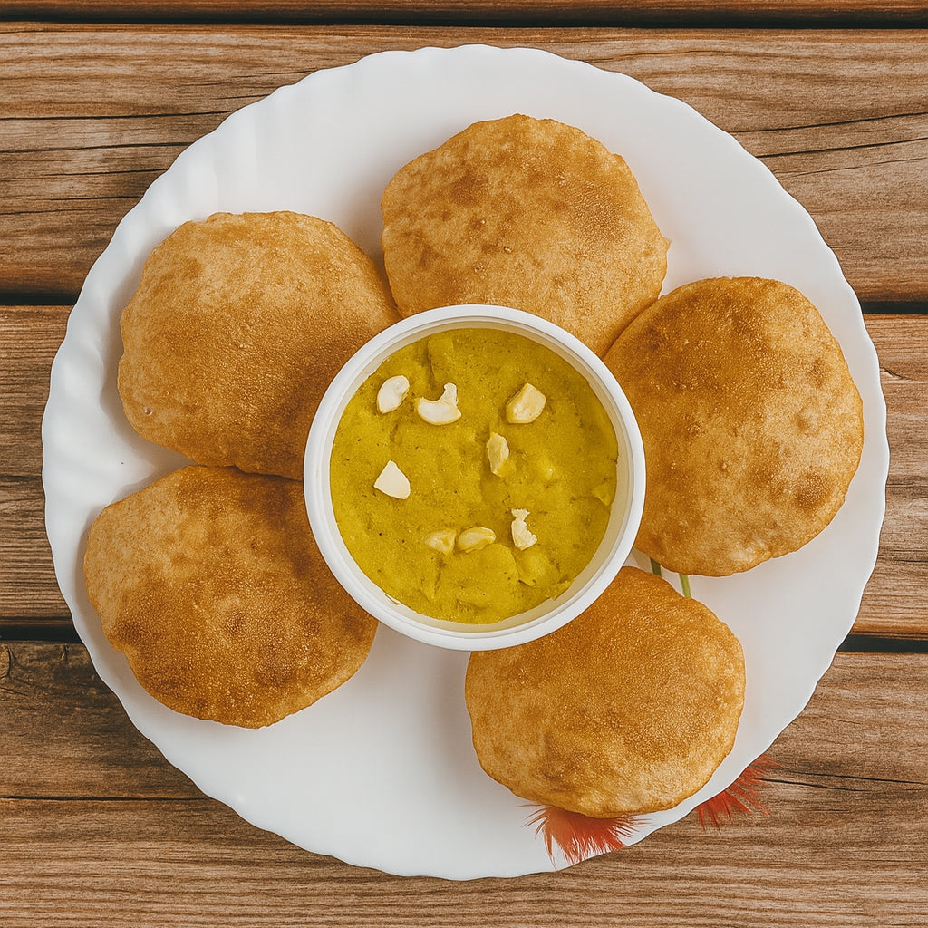 Puri [5pc] with Suji ka Halwa