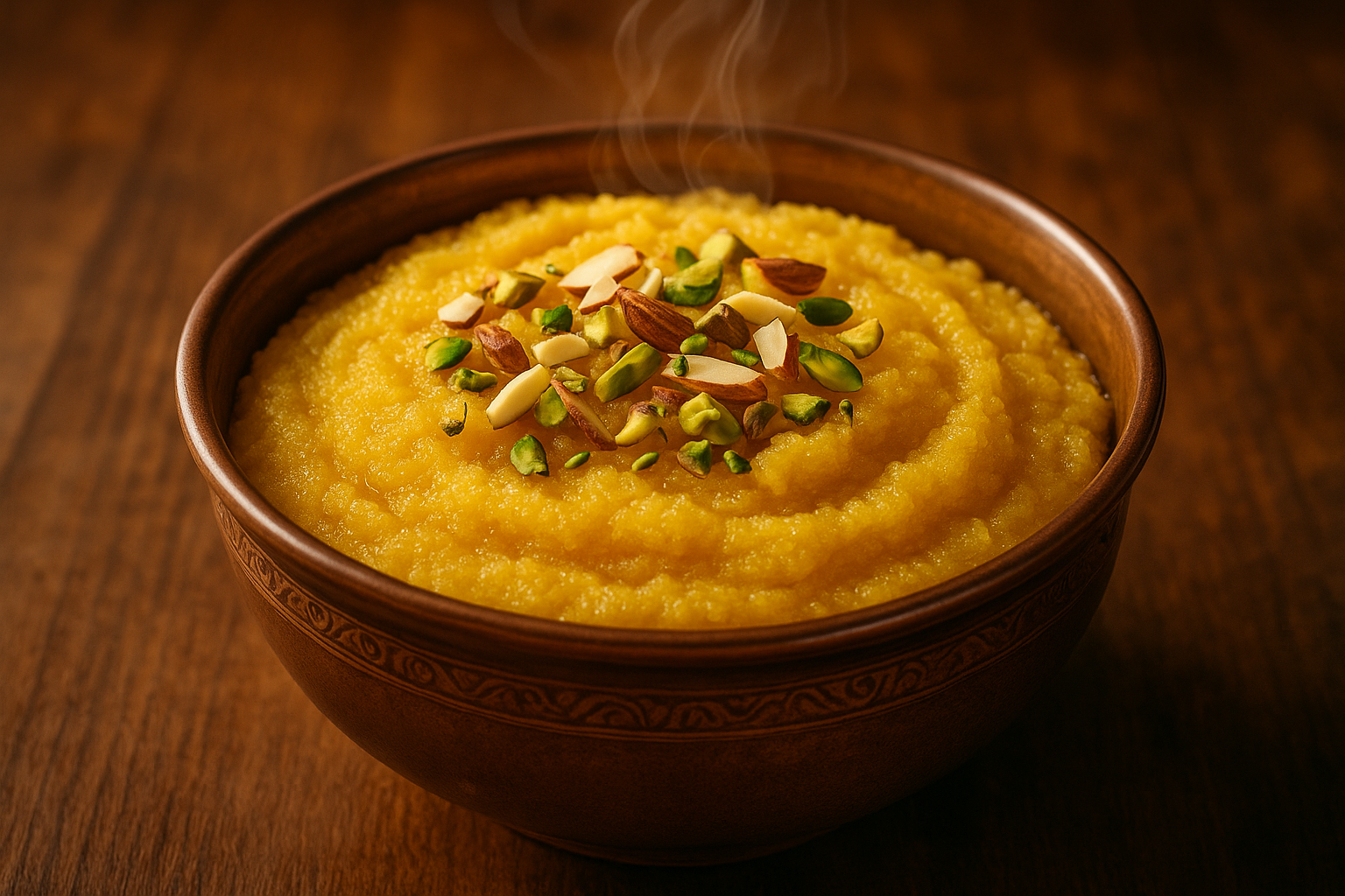 yellow colour suji ka halwa